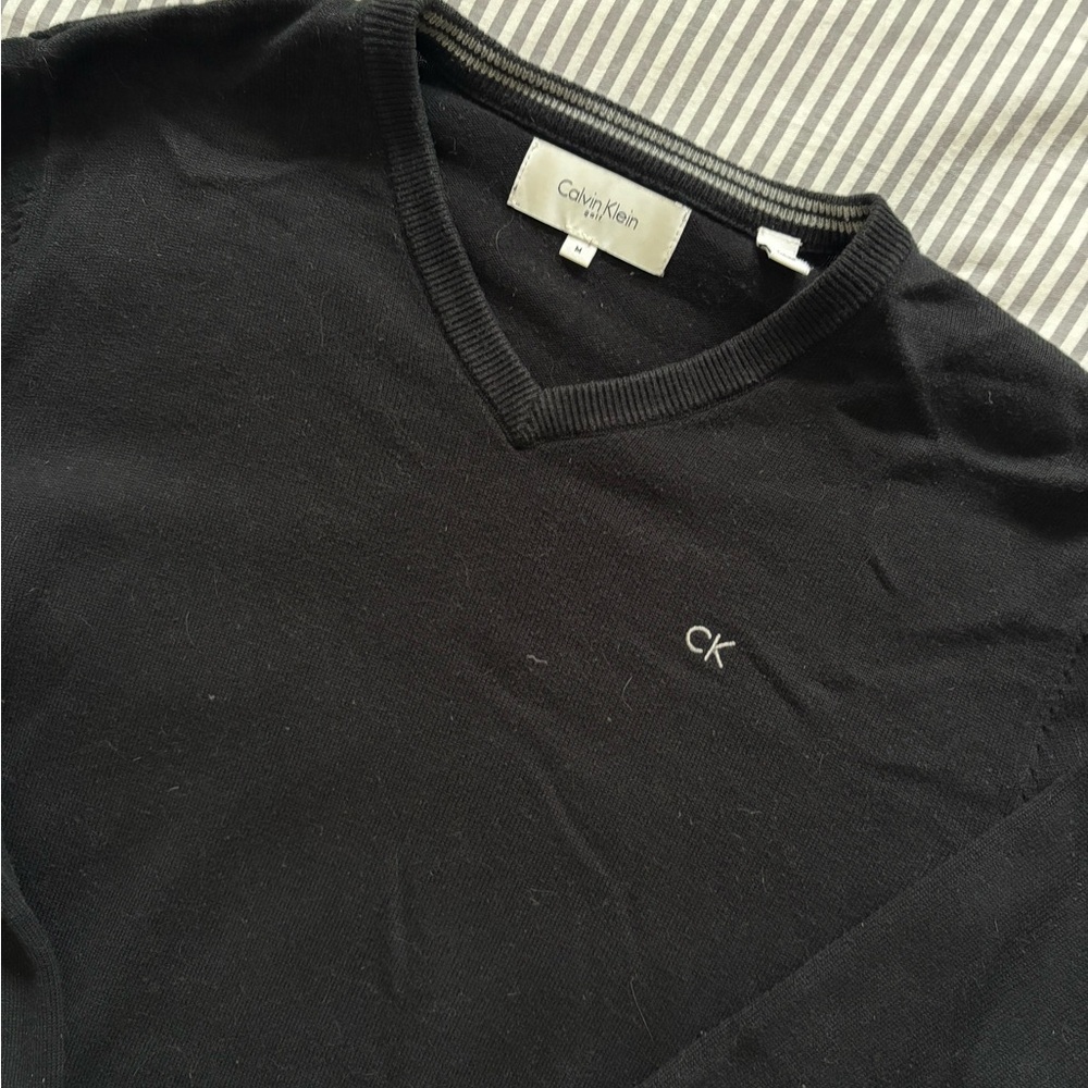 Black Men’s Calvin Klein Soft V-Neck Pullover